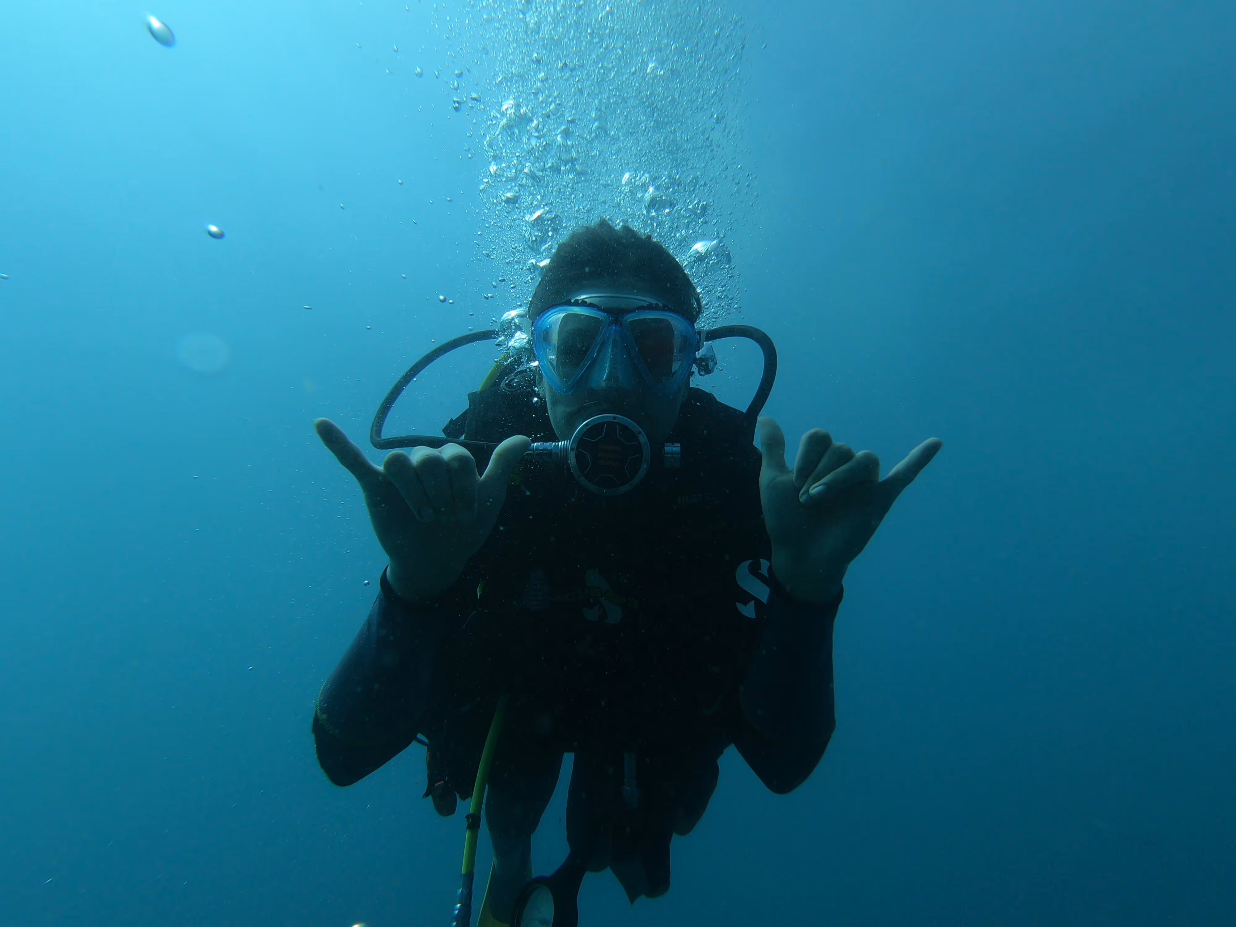 Buzos explorando un vibrante arrecife de coral en las Islas Catalinas Costa Rica